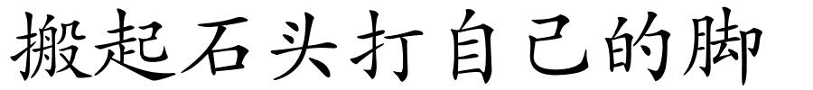 搬起石头打自己的脚的解释