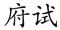 府试的解释