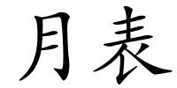 月表的解释