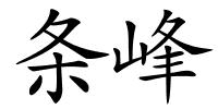 条峰的解释