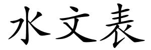 水文表的解释