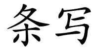 条写的解释