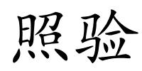 照验的解释