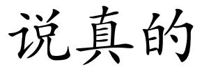 说真的的解释