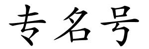 专名号的解释