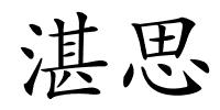 湛思的解释
