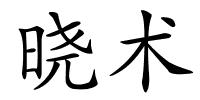晓术的解释
