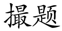 撮题的解释