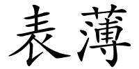 表薄的解释