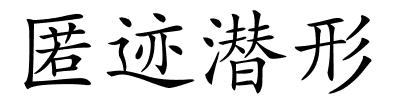 匿迹潜形的解释