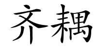 齐耦的解释