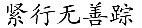 紧行无善踪的解释