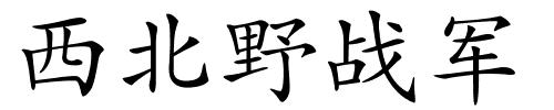 西北野战军的解释