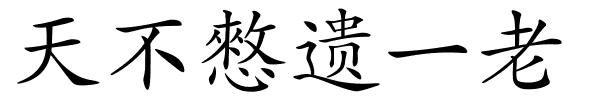 天不憗遗一老的解释