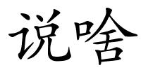 说啥的解释