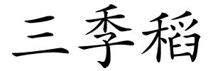 三季稻的解释