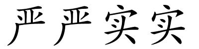 严严实实的解释