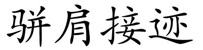 骈肩接迹的解释