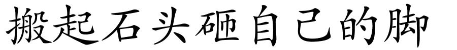 搬起石头砸自己的脚的解释